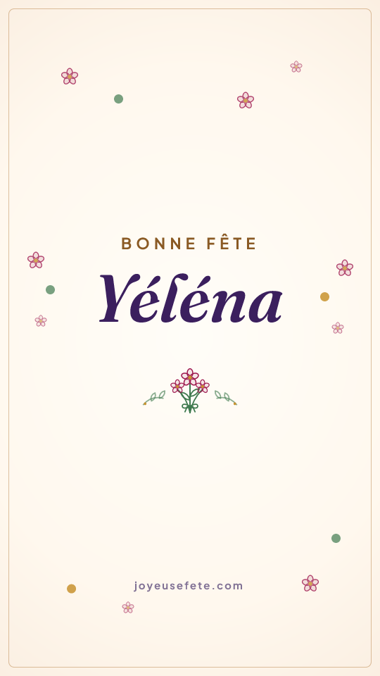 Image « Bonne fête Yéléna » au format story