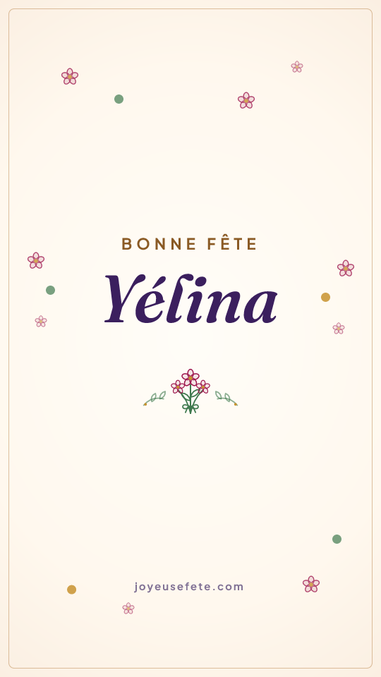Image « Bonne fête Yélina » au format story