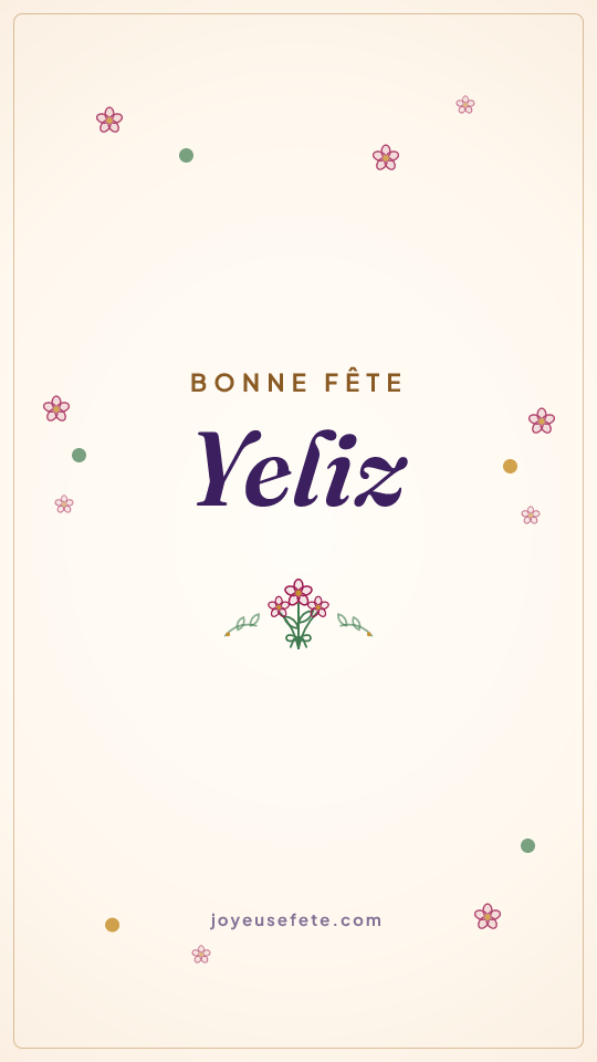 Image « Bonne fête Yeliz » au format story