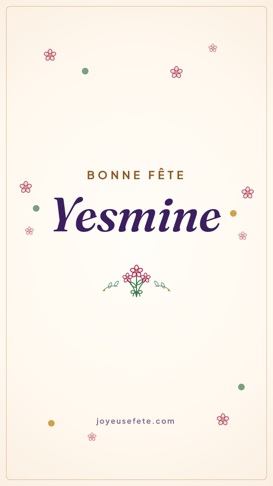 Image « Bonne fête Yesmine » au format story