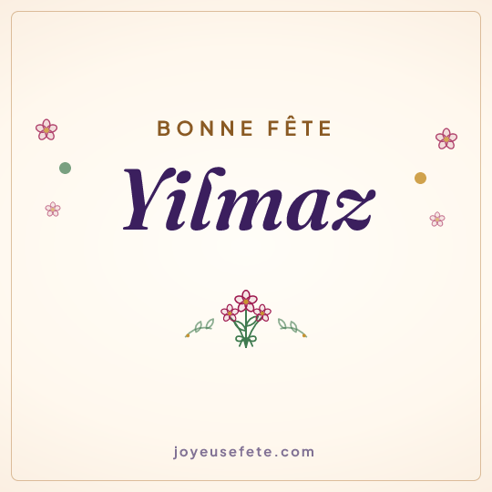 Image carrée « Bonne fête Yilmaz » pour WhatsApp