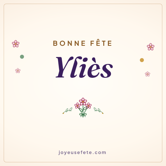 Image carrée « Bonne fête Yliès » pour WhatsApp