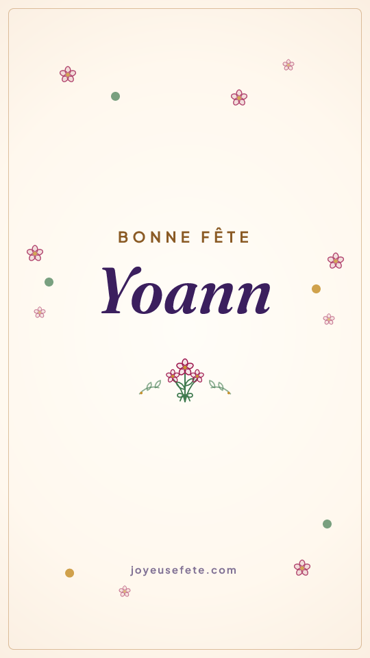 Image « Bonne fête Yoann » au format story