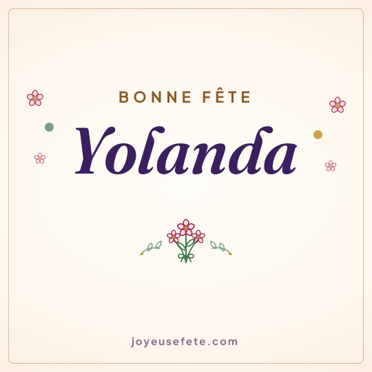 Image carrée « Bonne fête Yolanda » pour WhatsApp