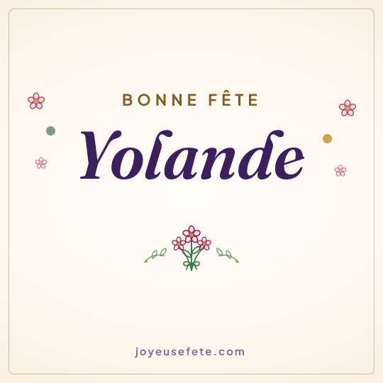 Image carrée « Bonne fête Yolande » pour WhatsApp