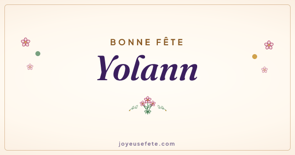 Image « Bonne fête Yolann » au format large