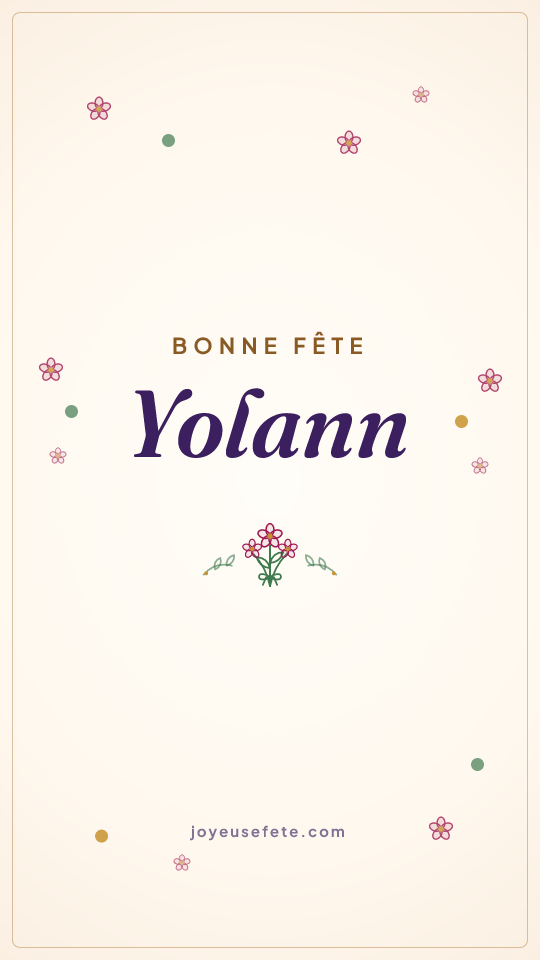 Image « Bonne fête Yolann » au format story