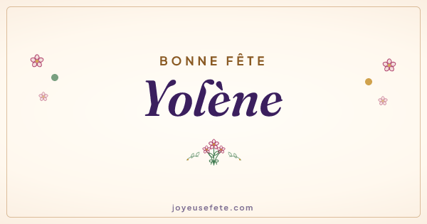 Image « Bonne fête Yolène » au format large
