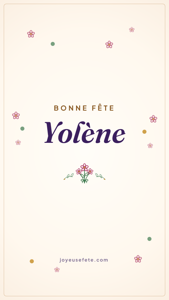Image « Bonne fête Yolène » au format story