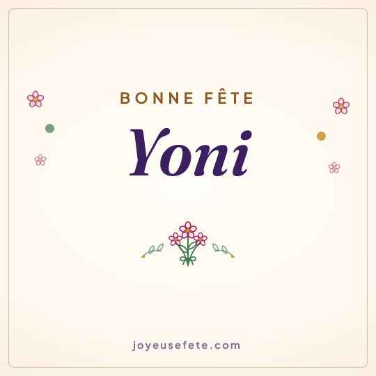 Image carrée « Bonne fête Yoni » pour WhatsApp