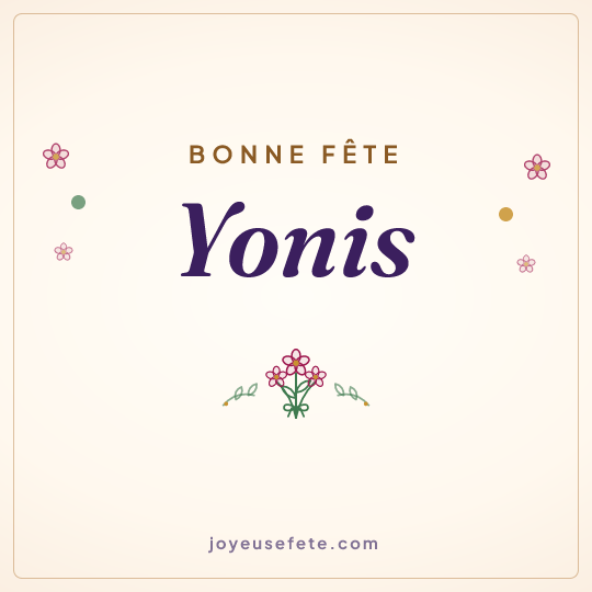 Image carrée « Bonne fête Yonis » pour WhatsApp