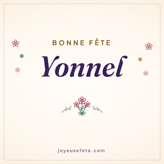 Image carrée « Bonne fête Yonnel » pour WhatsApp