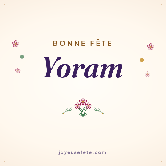 Image carrée « Bonne fête Yoram » pour WhatsApp