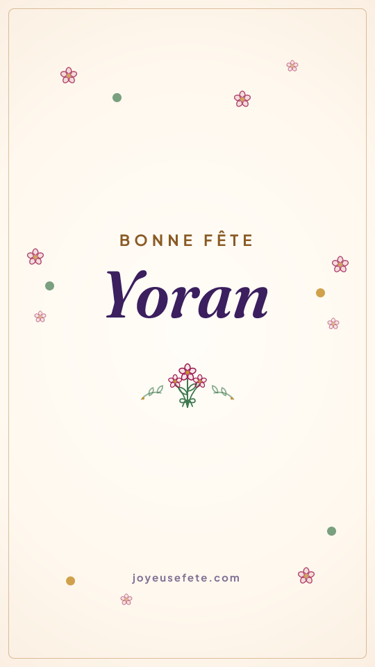 Image « Bonne fête Yoran » au format story