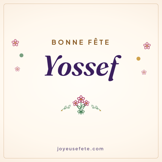 Image carrée « Bonne fête Yossef » pour WhatsApp
