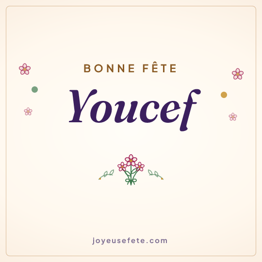 Image carrée « Bonne fête Youcef » pour WhatsApp