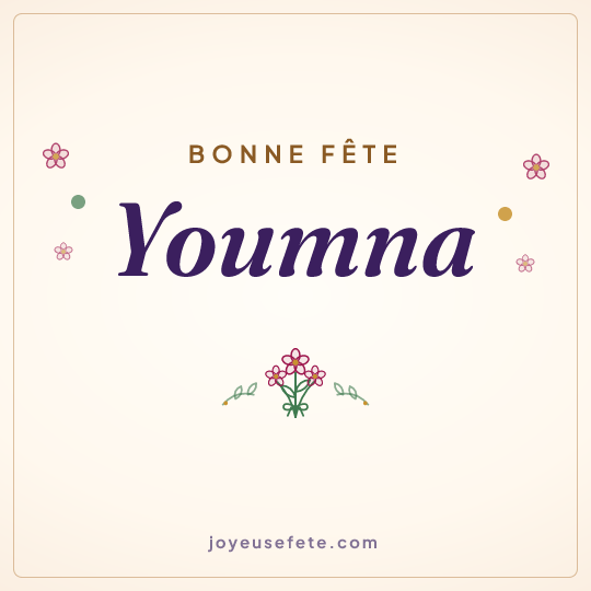 Image carrée « Bonne fête Youmna » pour WhatsApp