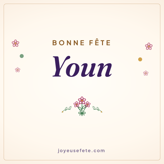 Image carrée « Bonne fête Youn » pour WhatsApp