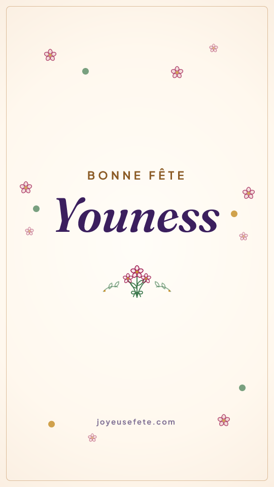 Image « Bonne fête Youness » au format story