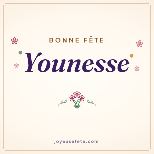 Image carrée « Bonne fête Younesse » pour WhatsApp