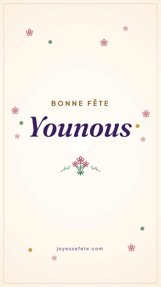 Image « Bonne fête Younous » au format story