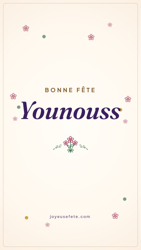 Image « Bonne fête Younouss » au format story