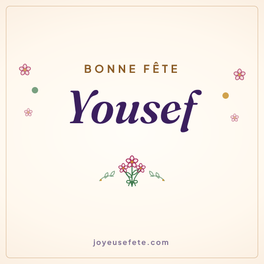 Image carrée « Bonne fête Yousef » pour WhatsApp