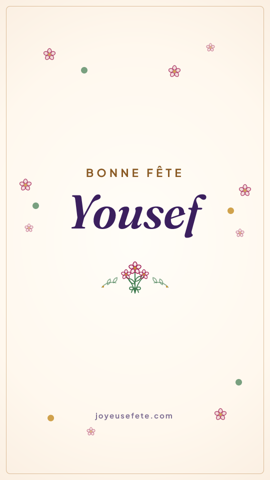 Image « Bonne fête Yousef » au format story