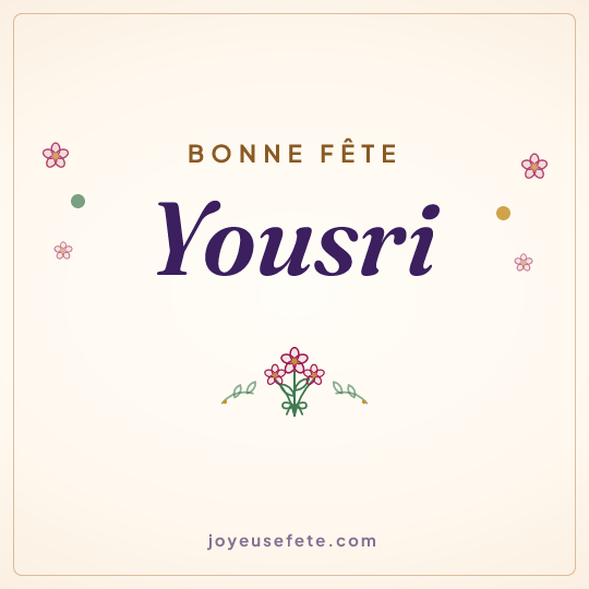 Image carrée « Bonne fête Yousri » pour WhatsApp