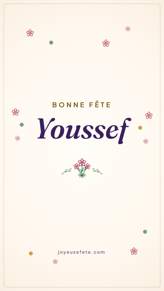 Image « Bonne fête Youssef » au format story