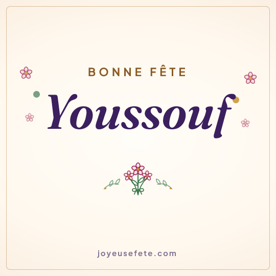 Image carrée « Bonne fête Youssouf » pour WhatsApp