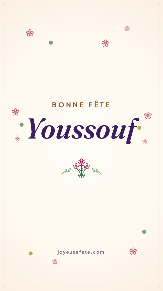 Image « Bonne fête Youssouf » au format story