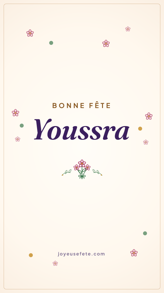 Image « Bonne fête Youssra » au format story