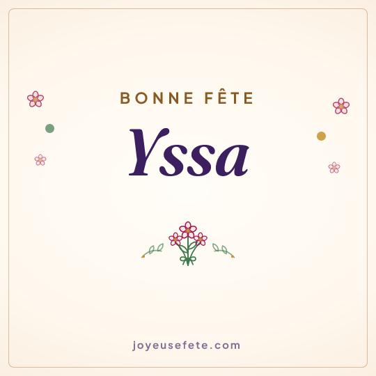 Image carrée « Bonne fête Yssa » pour WhatsApp