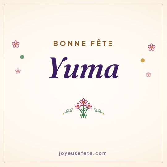 Image carrée « Bonne fête Yuma » pour WhatsApp