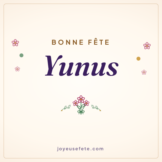 Image carrée « Bonne fête Yunus » pour WhatsApp