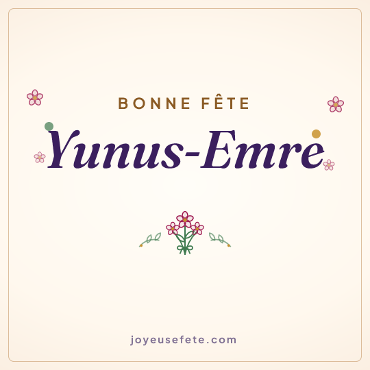 Image carrée « Bonne fête Yunus-Emre » pour WhatsApp