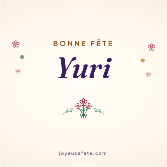 Image carrée « Bonne fête Yuri » pour WhatsApp