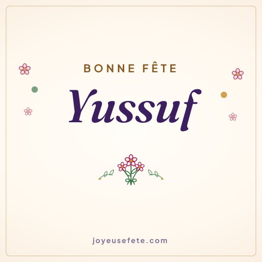 Image carrée « Bonne fête Yussuf » pour WhatsApp