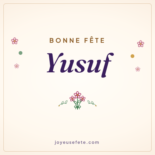Image carrée « Bonne fête Yusuf » pour WhatsApp