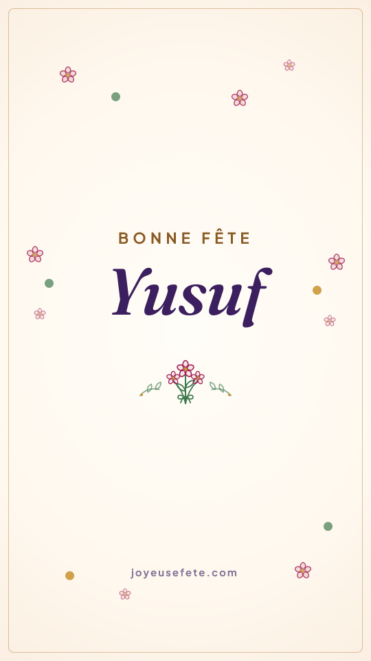 Image « Bonne fête Yusuf » au format story