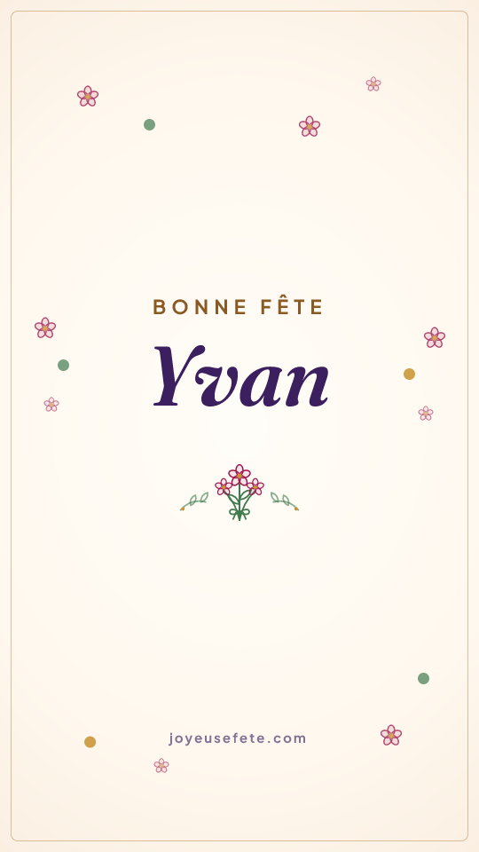 Image « Bonne fête Yvan » au format story