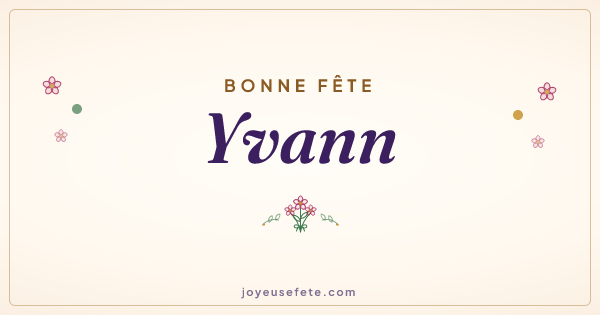Image « Bonne fête Yvann » au format large