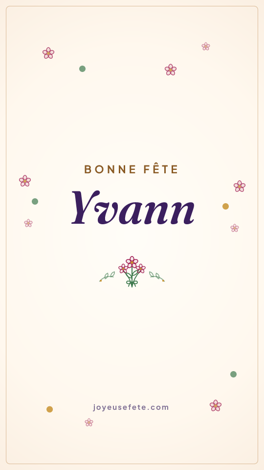 Image « Bonne fête Yvann » au format story