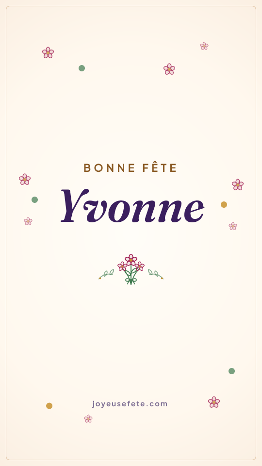 Image « Bonne fête Yvonne » au format story