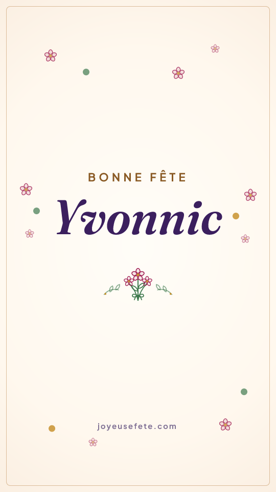 Image « Bonne fête Yvonnic » au format story