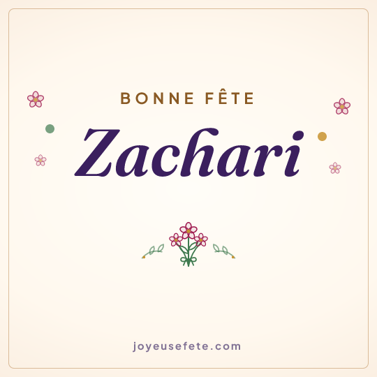 Image carrée « Bonne fête Zachari » pour WhatsApp