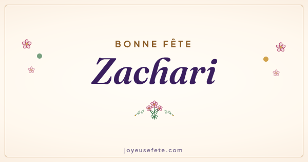 Image « Bonne fête Zachari » au format large