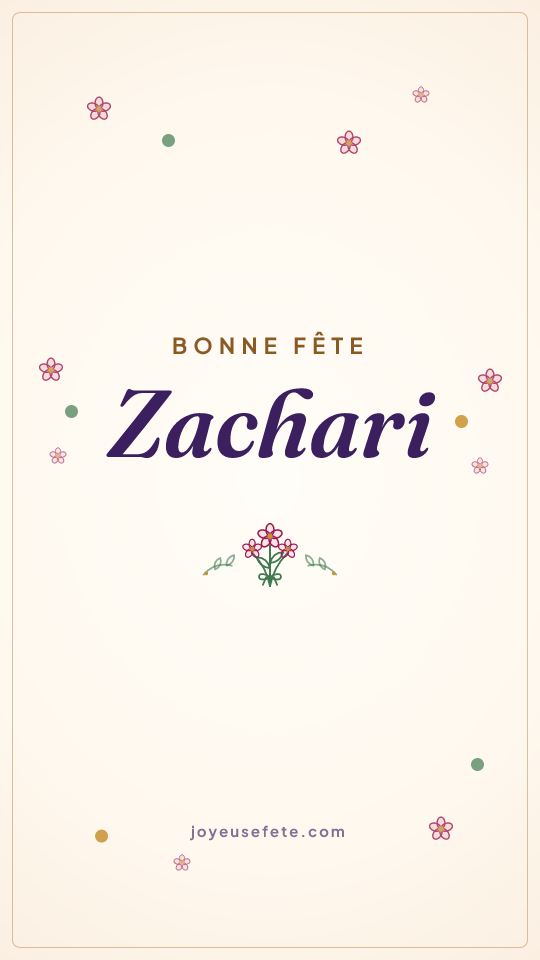 Image « Bonne fête Zachari » au format story