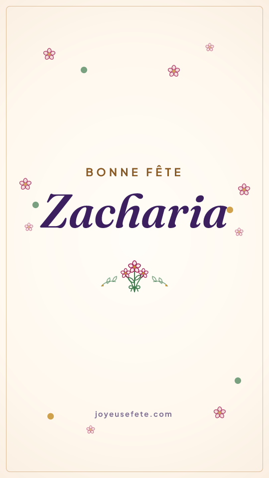 Image « Bonne fête Zacharia » au format story